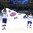 GANGNEUNG, SOUTH KOREA - FEBRUARY 20: Korea's Alex Plante #44 and Minho Cho #87 skate around the ice holding the Korean flag following a 5-2 qualifaction round loss against Finland at the PyeongChang 2018 Olympic Winter Games. (Photo by Andre Ringuette/HHOF-IIHF Images)

